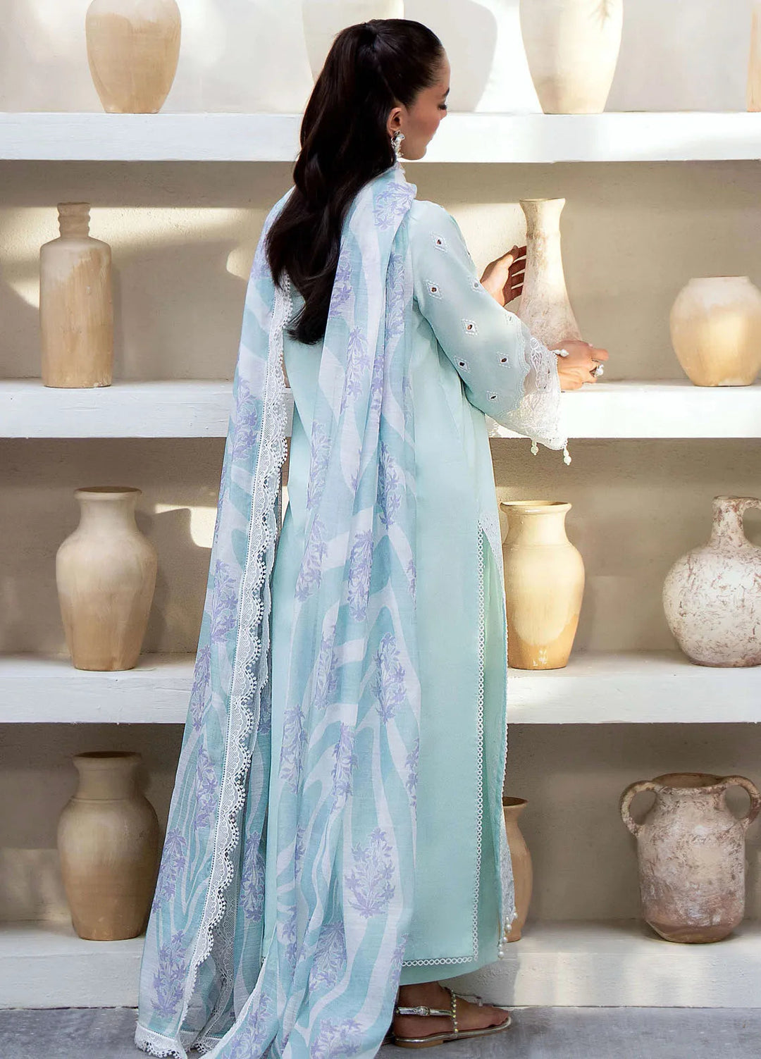 Saad Shaikh Embroidered Lawn Suit Unstitched 3 Piece SSK24E Meraki - Festive Collection