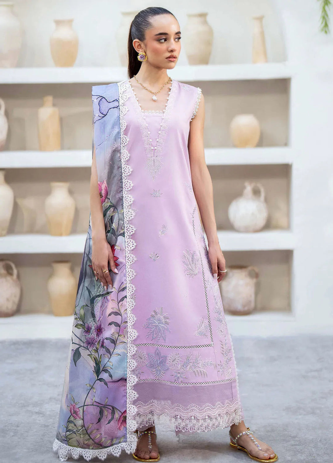Saad Shaikh Embroidered Lawn Suit Unstitched 3 Piece SSK24E Mohagni - Festive Collection