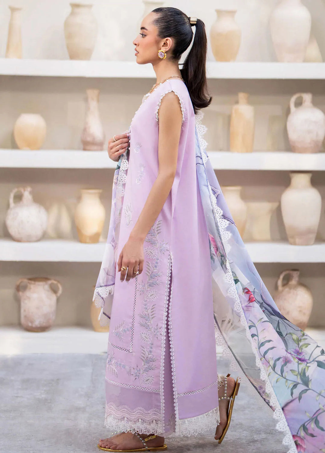 Saad Shaikh Embroidered Lawn Suit Unstitched 3 Piece SSK24E Mohagni - Festive Collection