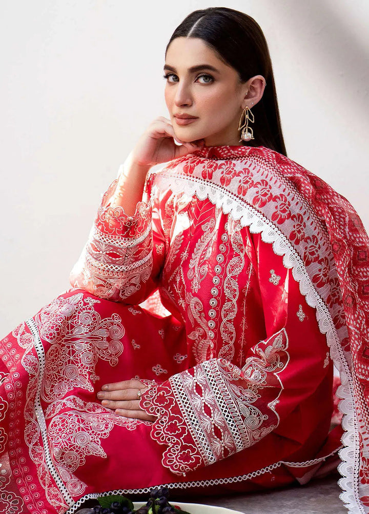 Saad Shaikh Embroidered Lawn Suit Unstitched 3 Piece SSK24E Pie - Festive Collection
