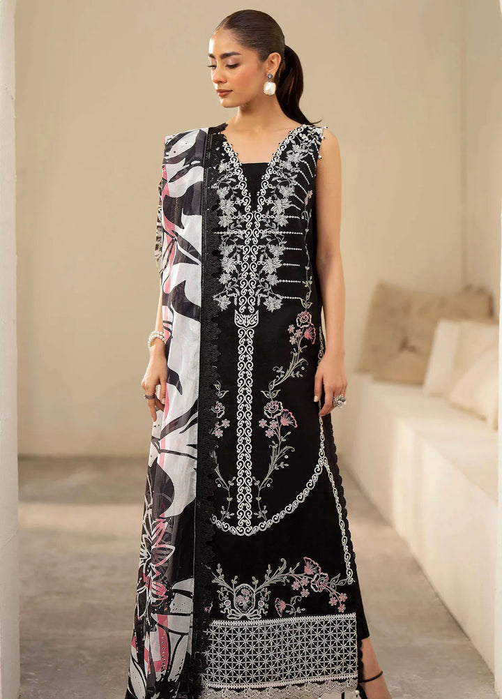 Saad Shaikh Embroidered Lawn Suit Unstitched 3 Piece SSK24E Siyaan - Festive Collection