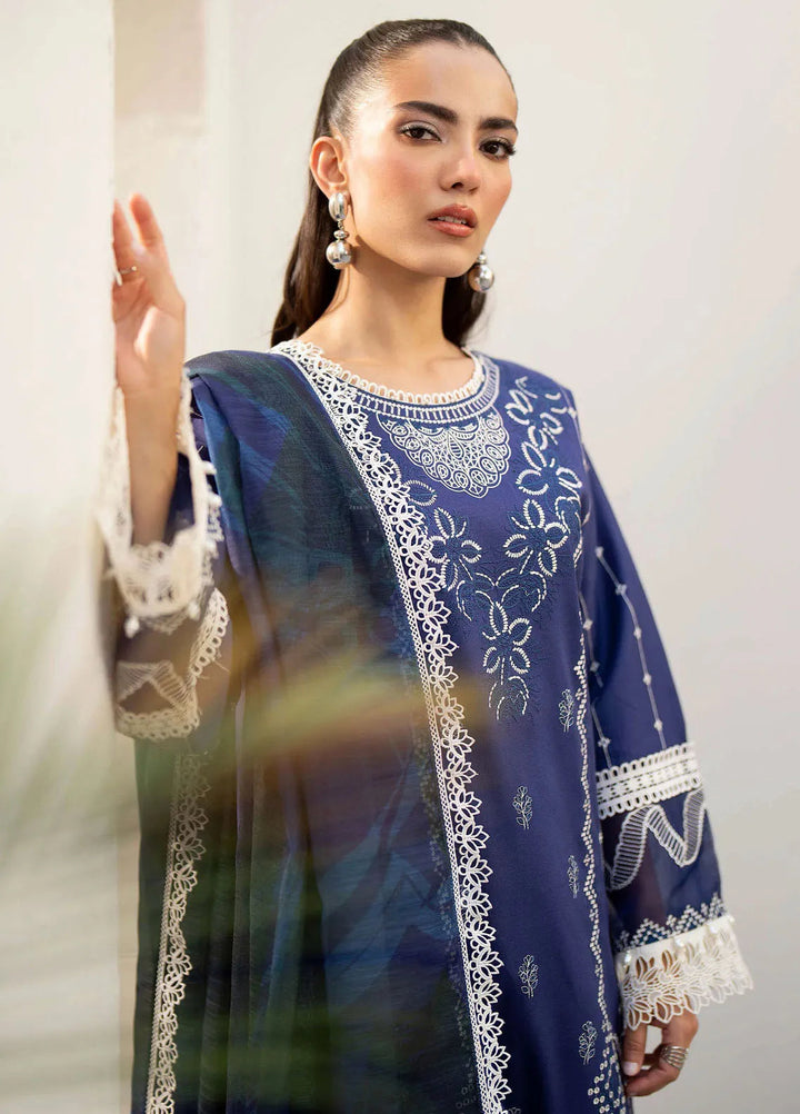 Saad Shaikh Embroidered Lawn Suit Unstitched 3 Piece SSK24E Tawny - Festive Collection