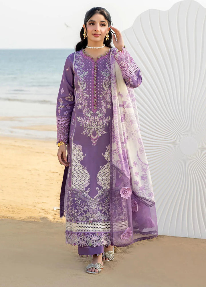 Saagar by Aabyaan Embroidered Lawn Suit Unstitched 3 Piece ABY25SL AS-01 Zarqa - Summer Collection