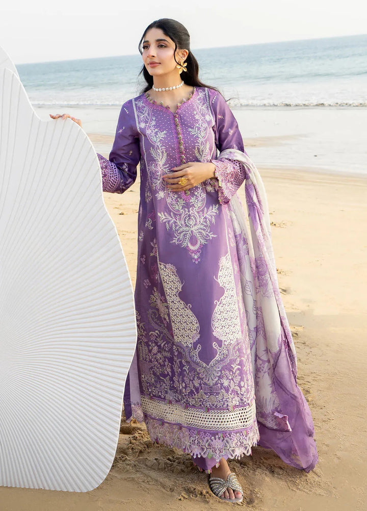 Saagar by Aabyaan Embroidered Lawn Suit Unstitched 3 Piece ABY25SL AS-01 Zarqa - Summer Collection