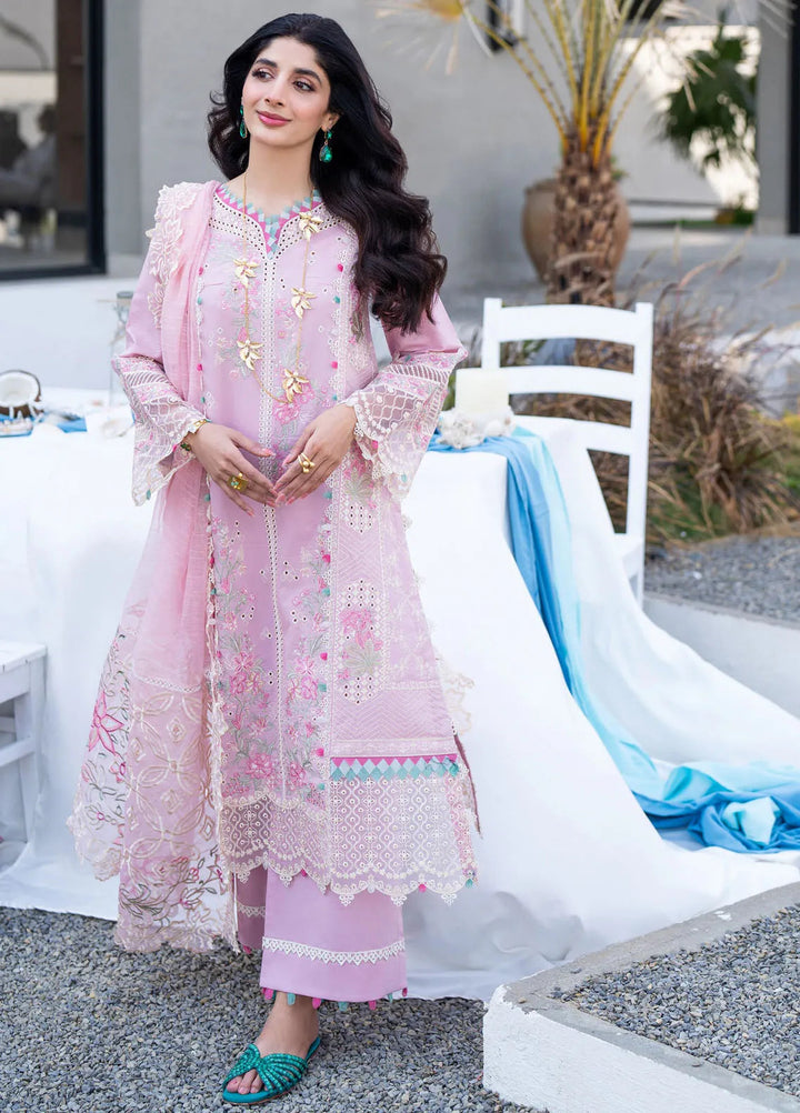 Saagar by Aabyaan Embroidered Lawn Suit Unstitched 3 Piece ABY25SL AS-02 Raqs - Summer Collection