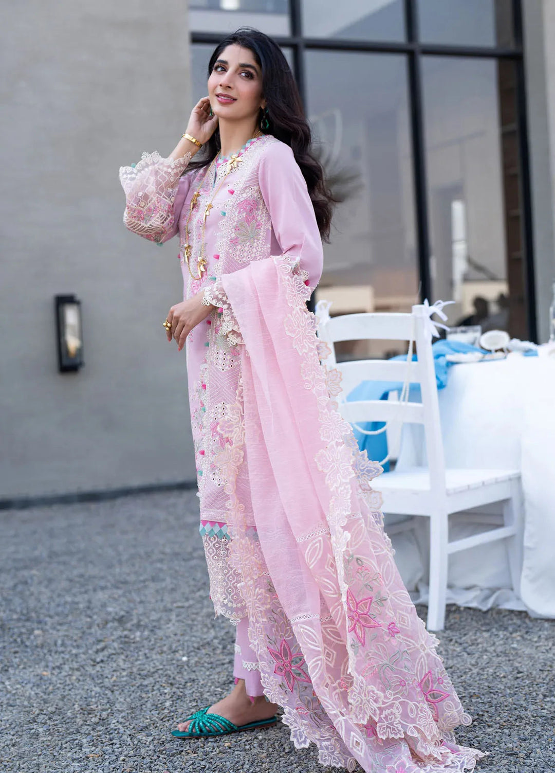 Saagar by Aabyaan Embroidered Lawn Suit Unstitched 3 Piece ABY25SL AS-02 Raqs - Summer Collection