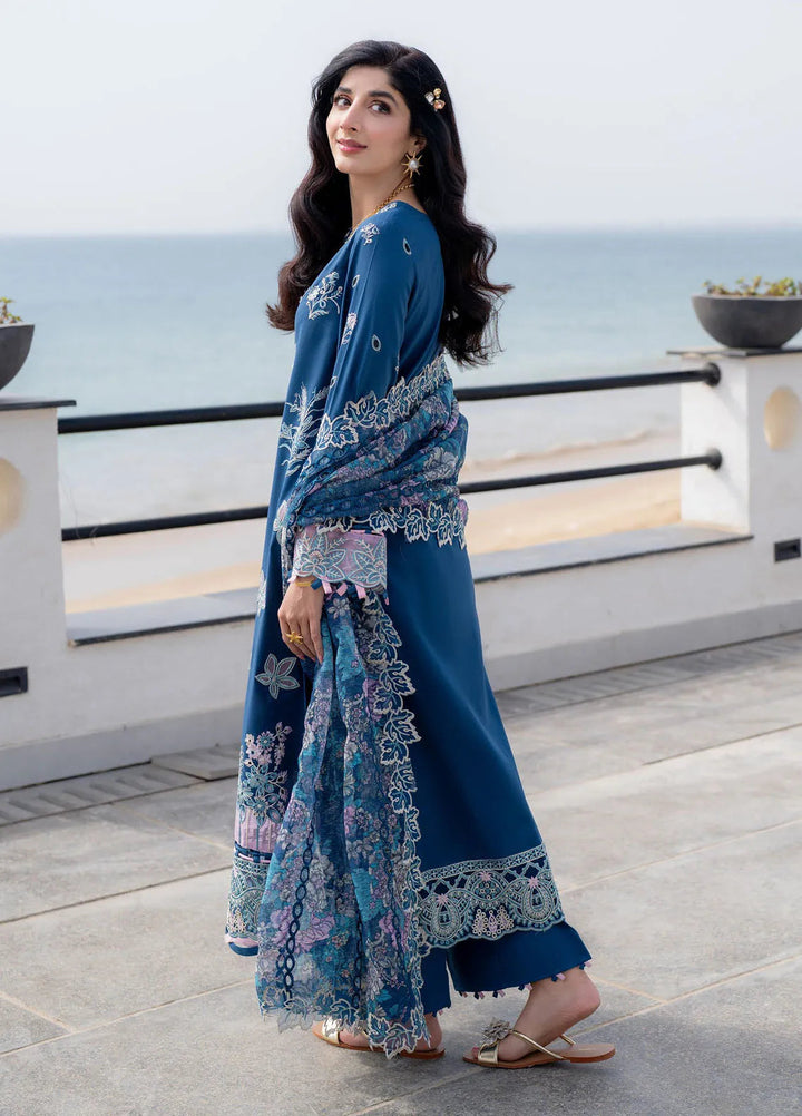 Saagar by Aabyaan Embroidered Lawn Suit Unstitched 3 Piece ABY25SL AS-03 Azura - Summer Collection