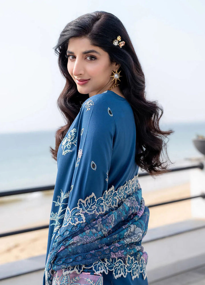 Saagar by Aabyaan Embroidered Lawn Suit Unstitched 3 Piece ABY25SL AS-03 Azura - Summer Collection