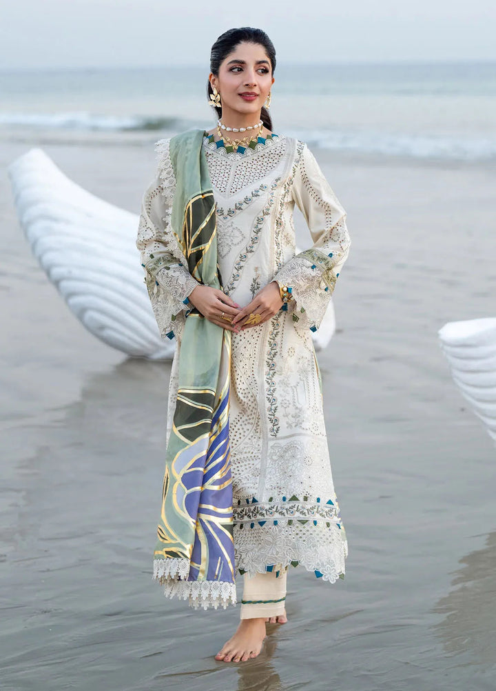 Saagar by Aabyaan Embroidered Lawn Suit Unstitched 3 Piece ABY25SL AS-04 Arsin - Summer Collection