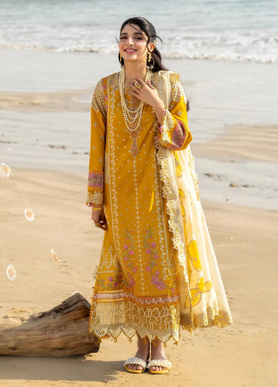 Saagar by Aabyaan Embroidered Lawn Suit Unstitched 3 Piece ABY25SL AS-05 Ziyana - Summer Collection