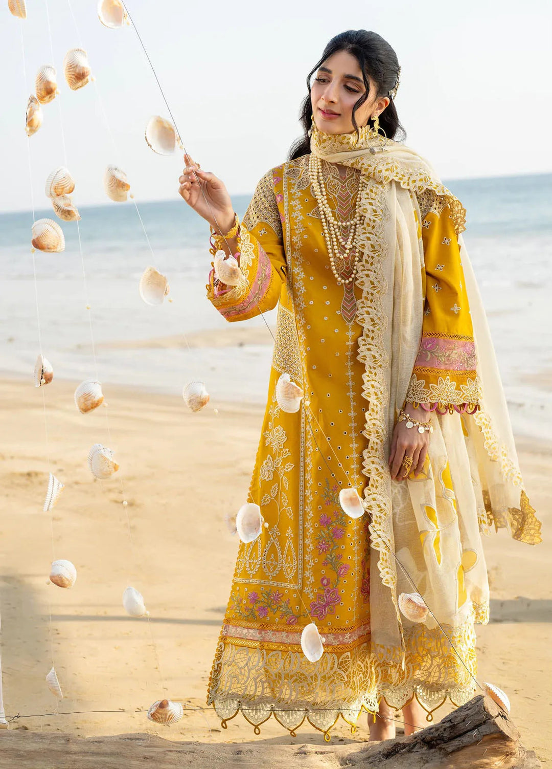 Saagar by Aabyaan Embroidered Lawn Suit Unstitched 3 Piece ABY25SL AS-05 Ziyana - Summer Collection