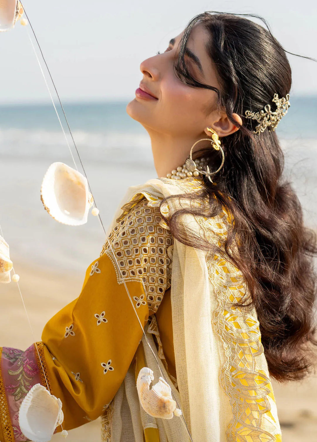 Saagar by Aabyaan Embroidered Lawn Suit Unstitched 3 Piece ABY25SL AS-05 Ziyana - Summer Collection