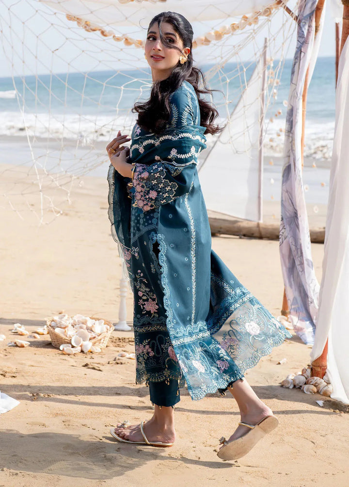 Saagar by Aabyaan Embroidered Lawn Suit Unstitched 3 Piece ABY25SL AS-06 Ishana - Summer Collection