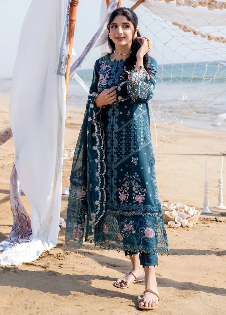 Saagar by Aabyaan Embroidered Lawn Suit Unstitched 3 Piece ABY25SL AS-06 Ishana - Summer Collection