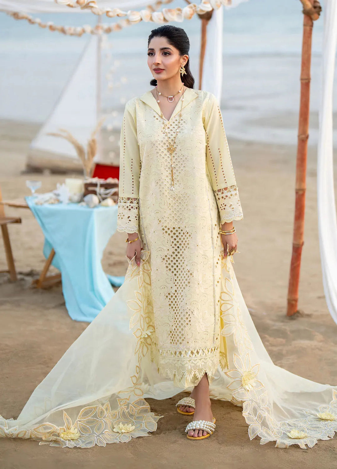 Saagar by Aabyaan Embroidered Lawn Suit Unstitched 3 Piece ABY25SL AS-07 Sofina - Summer Collection