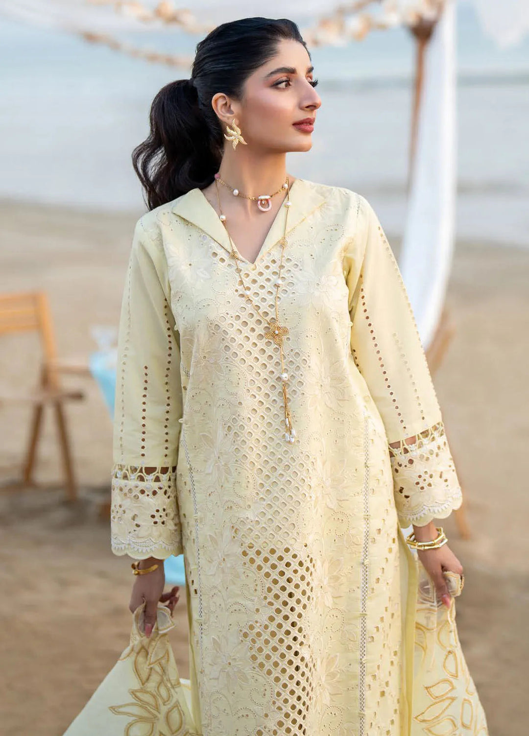 Saagar by Aabyaan Embroidered Lawn Suit Unstitched 3 Piece ABY25SL AS-07 Sofina - Summer Collection