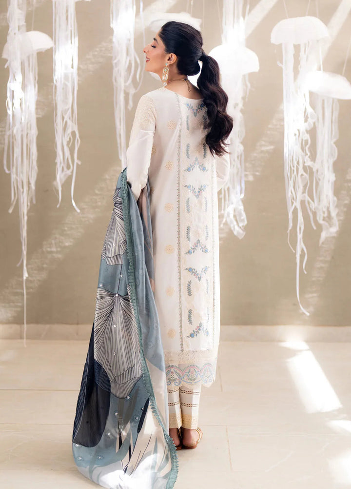 Saagar by Aabyaan Embroidered Lawn Suit Unstitched 3 Piece ABY25SL AS-09 Zaira - Summer Collection