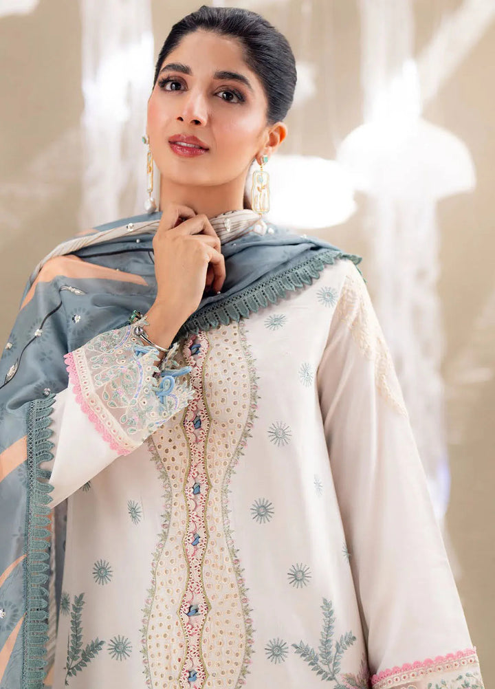 Saagar by Aabyaan Embroidered Lawn Suit Unstitched 3 Piece ABY25SL AS-09 Zaira - Summer Collection