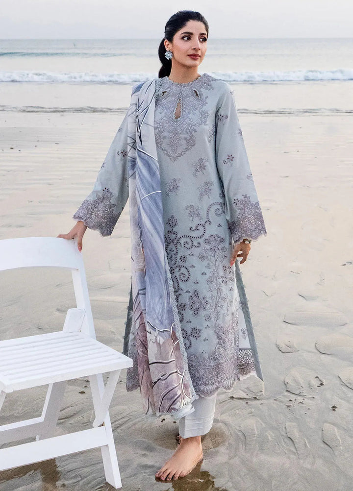 Saagar by Aabyaan Embroidered Lawn Suit Unstitched 3 Piece ABY25SL AS-10 Zumar - Summer Collection