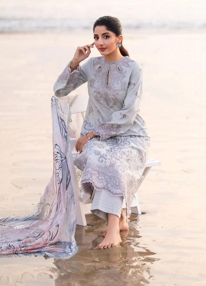 Saagar by Aabyaan Embroidered Lawn Suit Unstitched 3 Piece ABY25SL AS-10 Zumar - Summer Collection