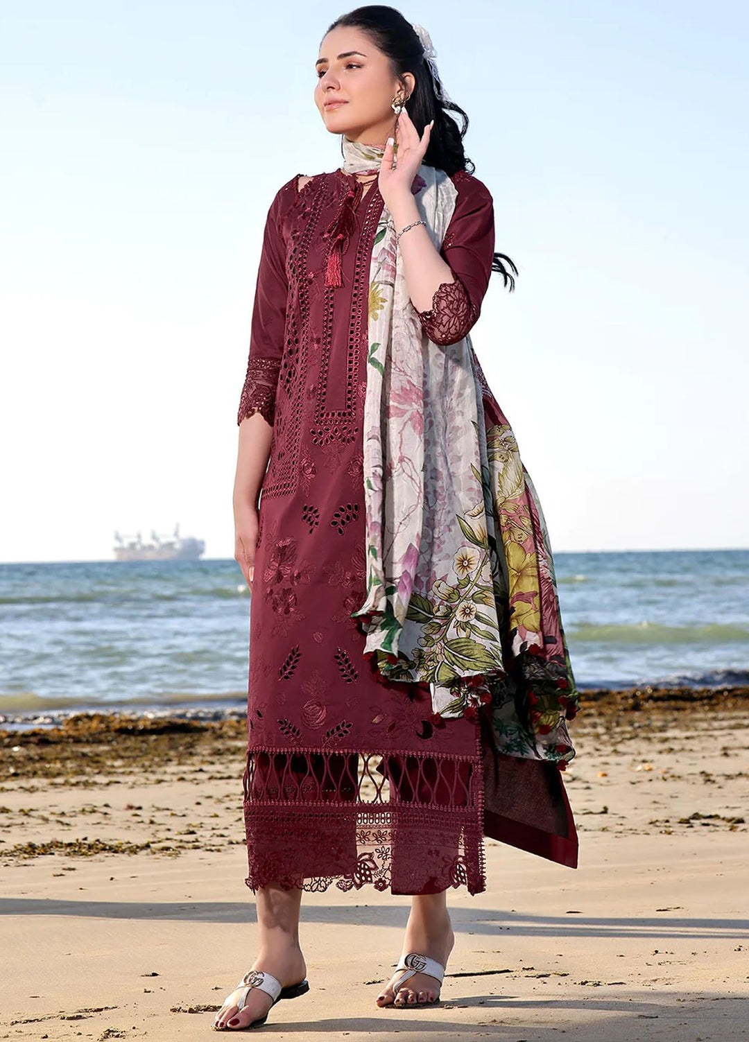 Saahil by Izel Embroidered Lawn Suits Unstitched 3 Piece IZL24SL Laleen - Summer Collection