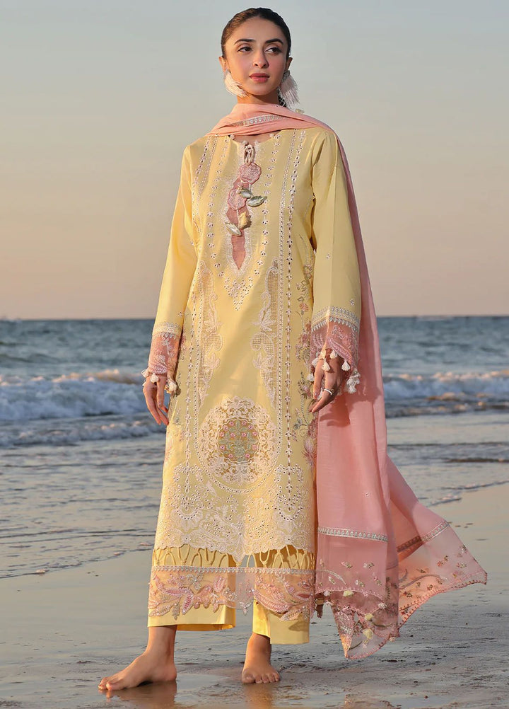 Saahil by Izel Embroidered Lawn Suits Unstitched 3 Piece IZL24SL Mushq - Summer Collection