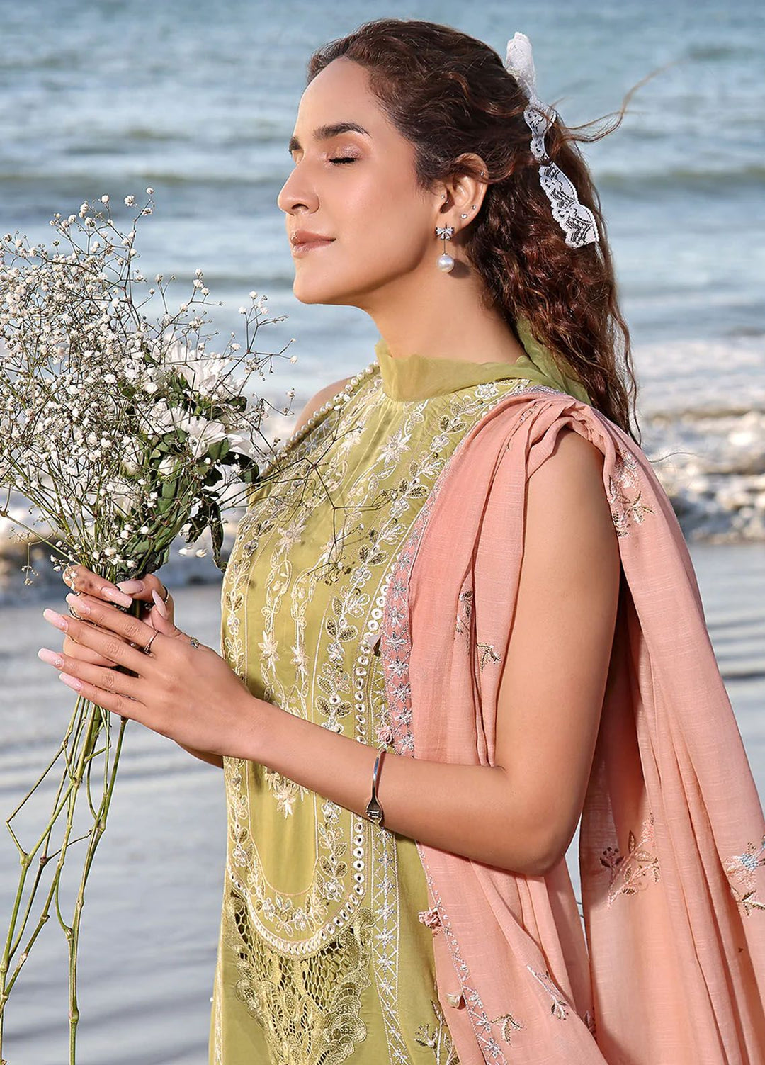 Saahil by Izel Embroidered Lawn Suits Unstitched 3 Piece IZL24SL Muzlin - Summer Collection