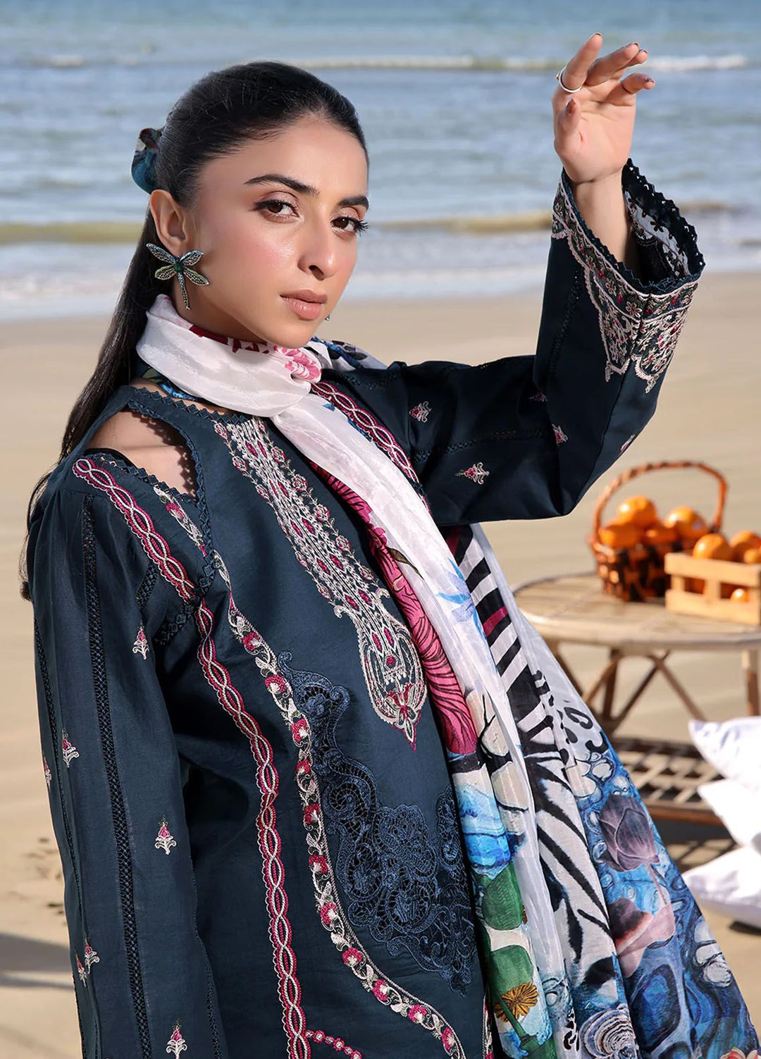 Saahil by Izel Embroidered Lawn Suits Unstitched 3 Piece IZL24SL Sapphire - Summer Collection