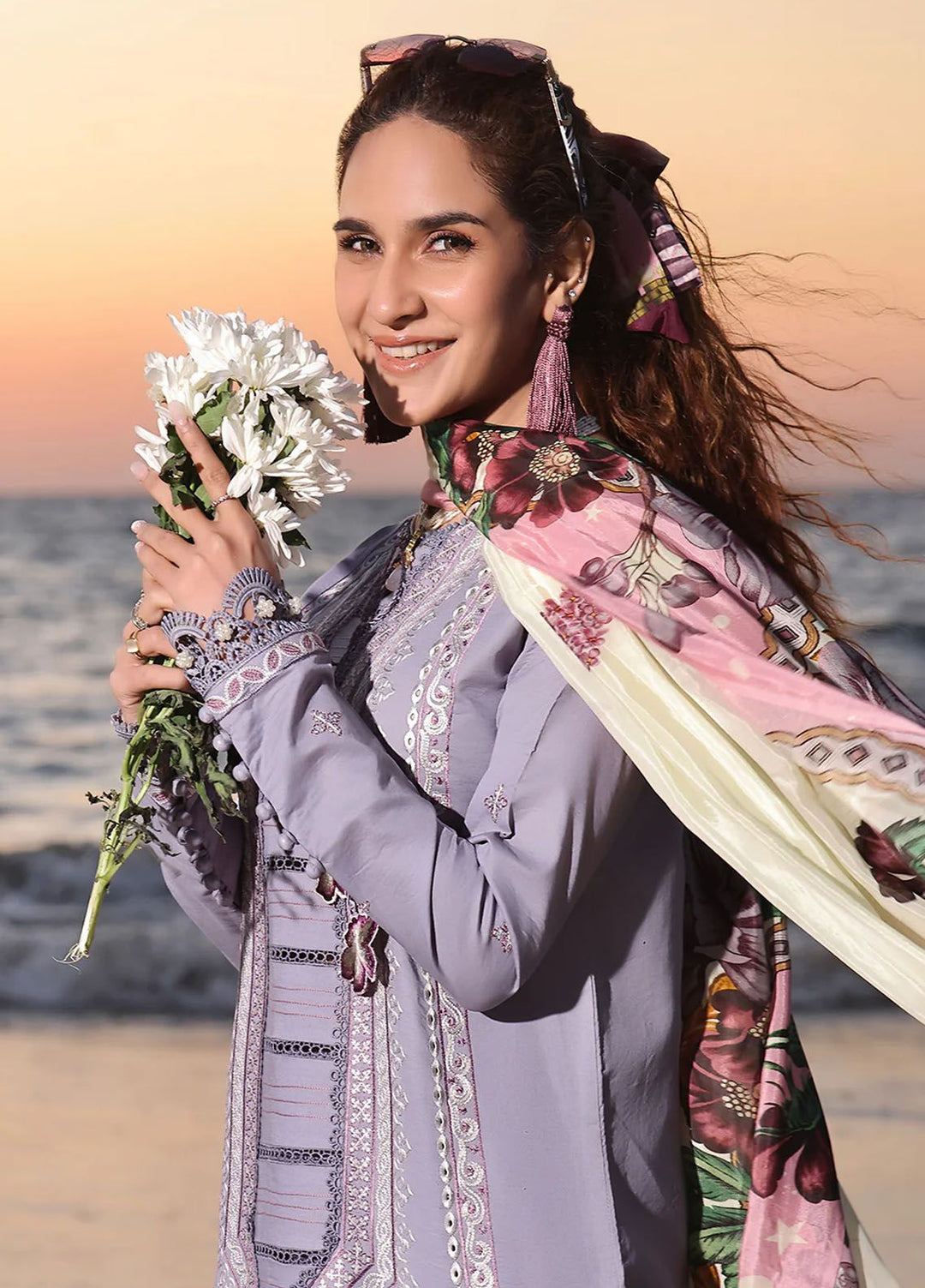 Saahil by Izel Embroidered Lawn Suits Unstitched 3 Piece IZL24SL Vanya - Summer Collection