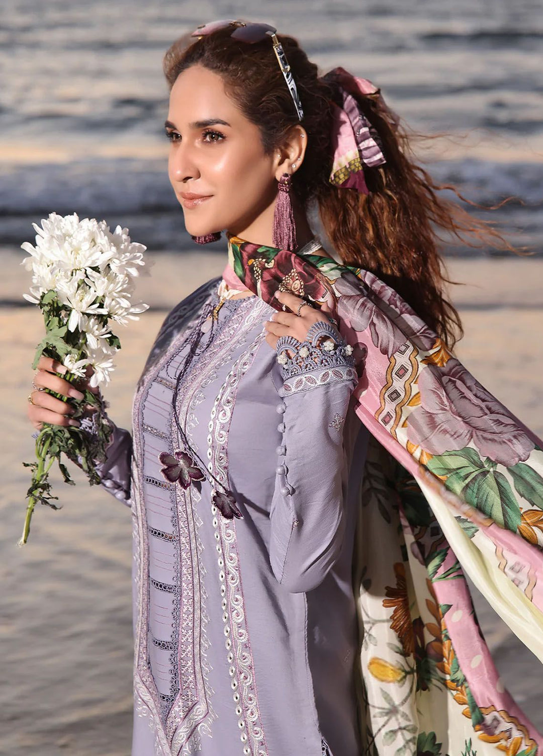 Saahil by Izel Embroidered Lawn Suits Unstitched 3 Piece IZL24SL Vanya - Summer Collection