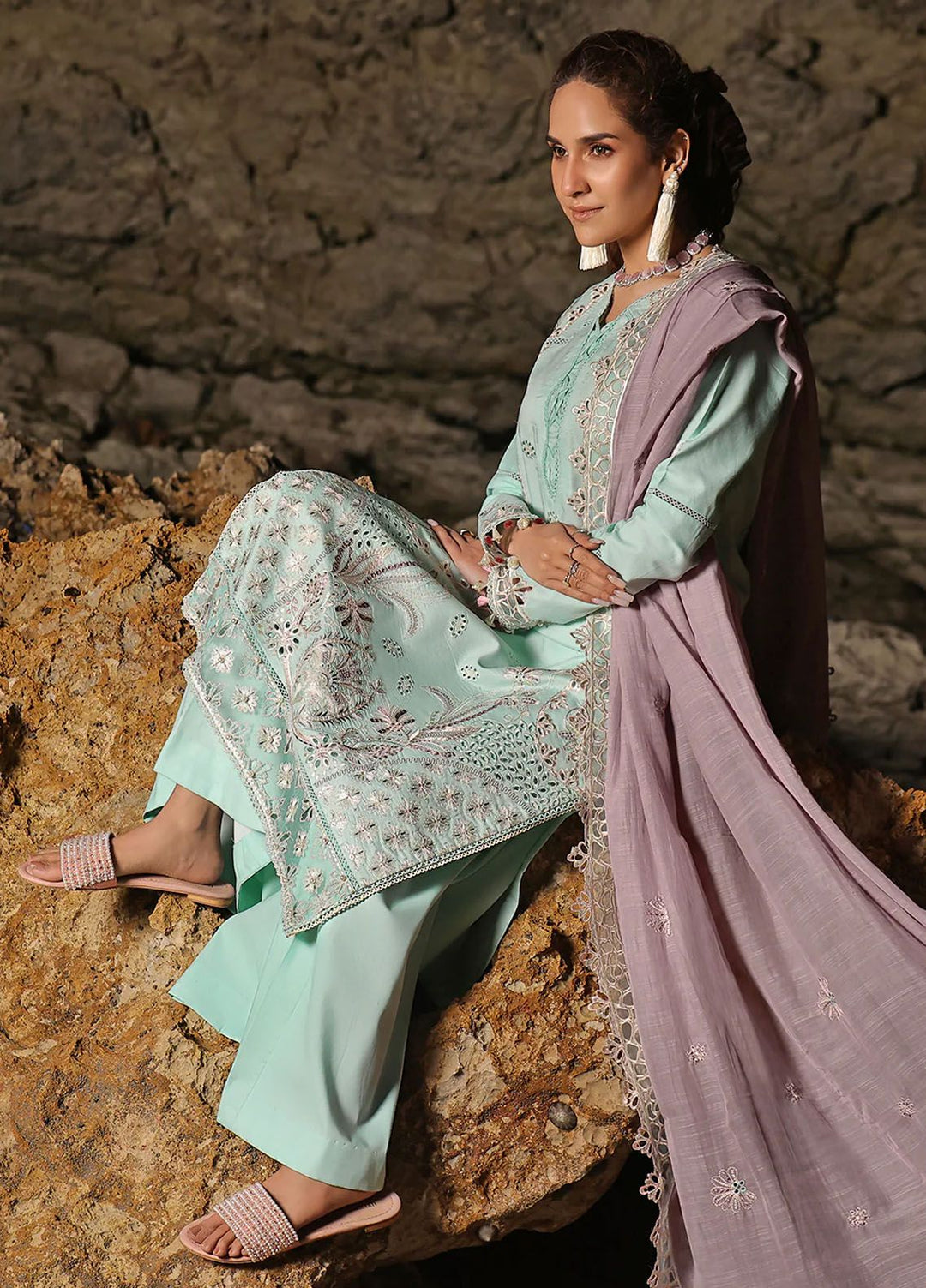 Saahil by Izel Embroidered Lawn Suits Unstitched 3 Piece IZL24SL Zaib - Summer Collection