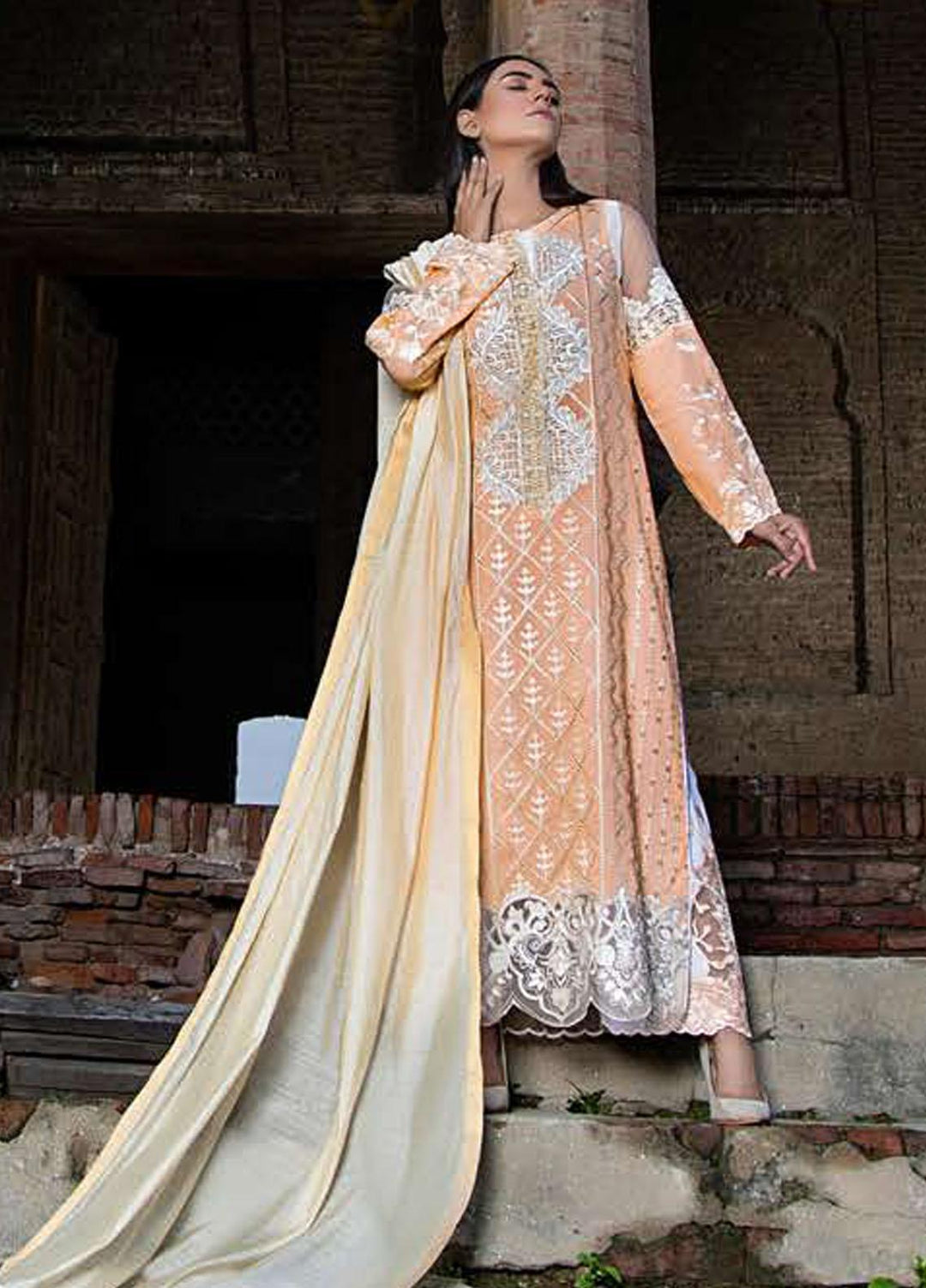 Saanjh By Zunuj Embroidered Lawn Suits Unstitched 3 Piece ZJ23S D-01 - Summer Collection