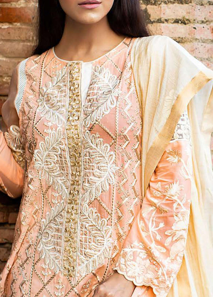 Saanjh By Zunuj Embroidered Lawn Suits Unstitched 3 Piece ZJ23S D-01 - Summer Collection