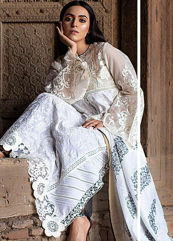 Saanjh By Zunuj Embroidered Lawn Suits Unstitched 3 Piece ZJ23S D-02 - Summer Collection