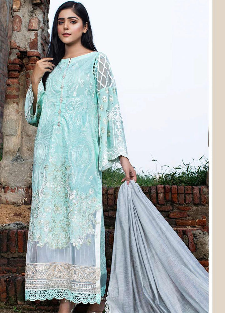 Saanjh By Zunuj Embroidered Lawn Suits Unstitched 3 Piece ZJ23S D-03 - Summer Collection