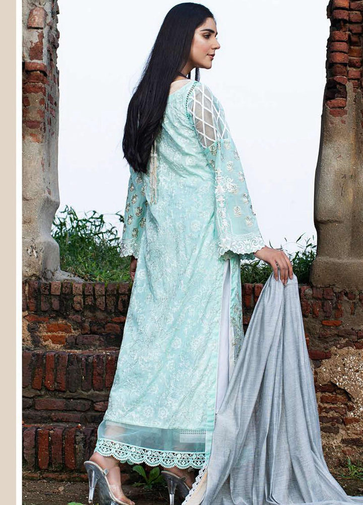 Saanjh By Zunuj Embroidered Lawn Suits Unstitched 3 Piece ZJ23S D-03 - Summer Collection
