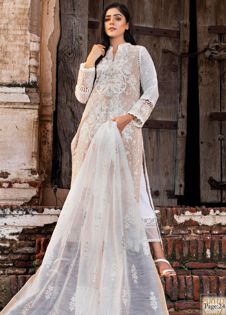 Saanjh By Zunuj Embroidered Lawn Suits Unstitched 3 Piece ZJ23S D-05 - Summer Collection