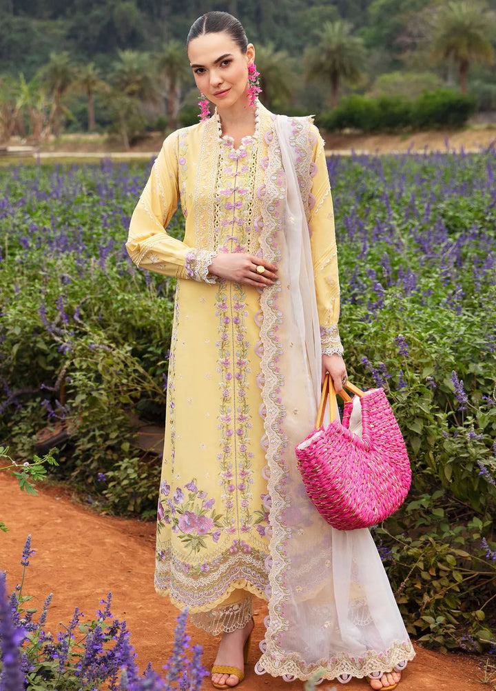 Sable Vogue Embroidered Lawn Suit Unstitched 3 Piece SV24LL SL-08-24 Maye - Luxury Summer Collection