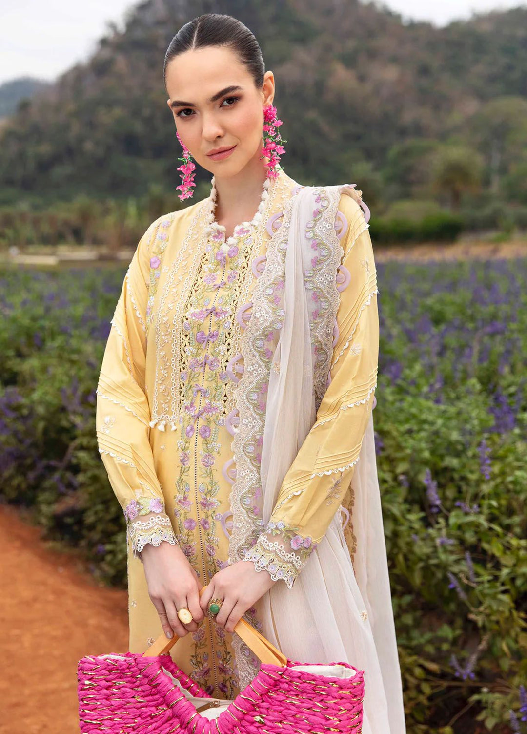 Sable Vogue Embroidered Lawn Suit Unstitched 3 Piece SV24LL SL-08-24 Maye - Luxury Summer Collection