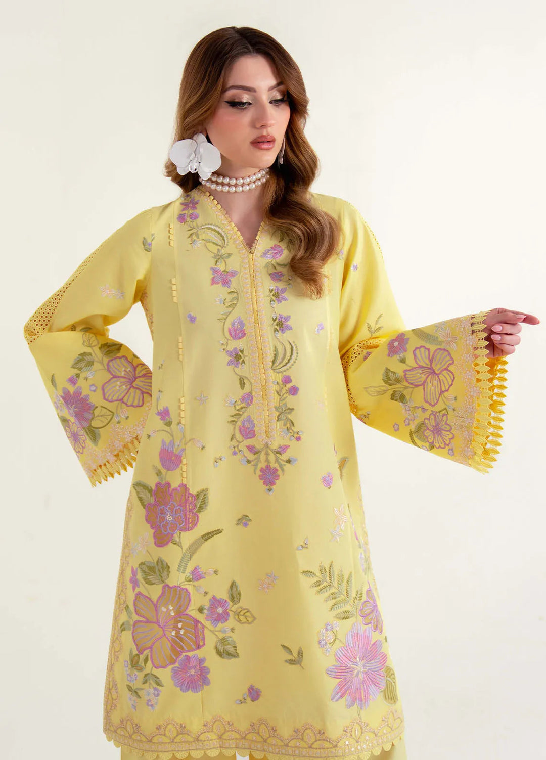 Sable Vogue Embroidered Lawn Suits Unstitched 3 Piece SV25LL SL-01 - Summer Collection