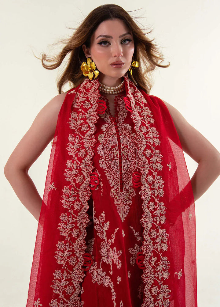 Sable Vogue Embroidered Net Suits Unstitched 3 Piece SV25LL SL-02 - Summer Collection
