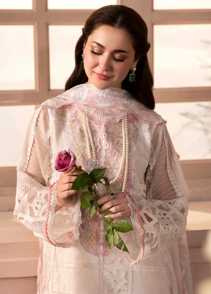 Sable Vogue Embroidered Organza Suit Unstitched 4 Piece SV25LF SL-03-25 - Luxury Collection