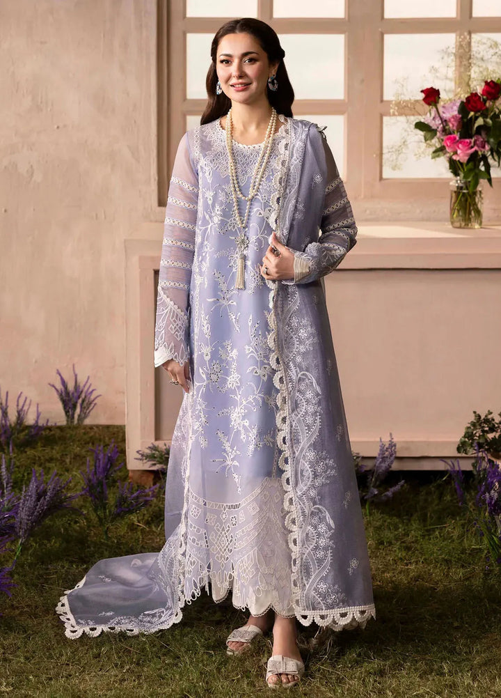 Sable Vogue Embroidered Organza Suit Unstitched 4 Piece SV25LF SL-04-25 - Luxury Collection
