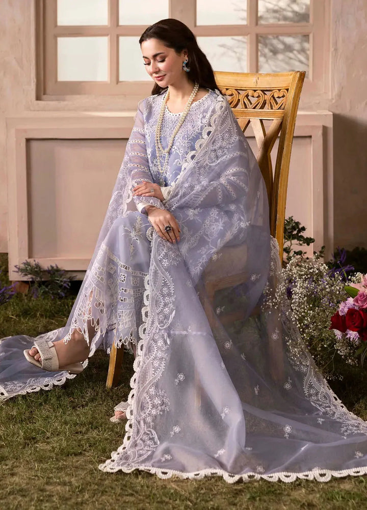 Sable Vogue Embroidered Organza Suit Unstitched 4 Piece SV25LF SL-04-25 - Luxury Collection