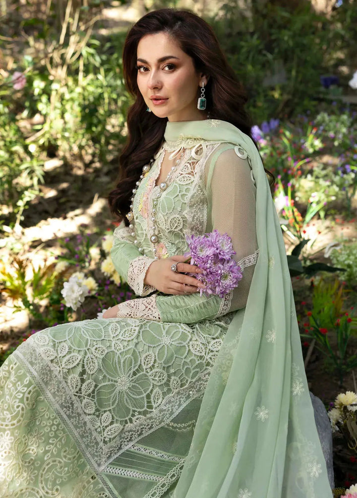 Sable Vogue Embroidered Organza Suit Unstitched 4 Piece SV25LF SL-06-25 - Luxury Collection