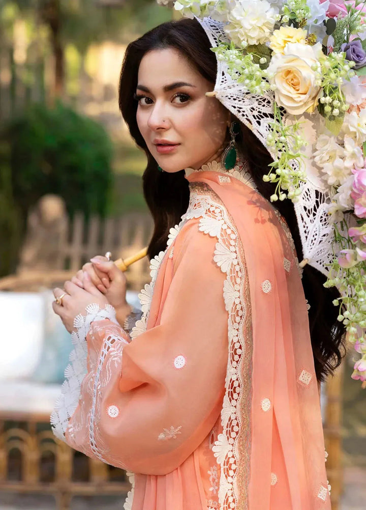 Sable Vogue Embroidered Organza Suit Unstitched 4 Piece SV25LF SL-10-25 - Luxury Collection