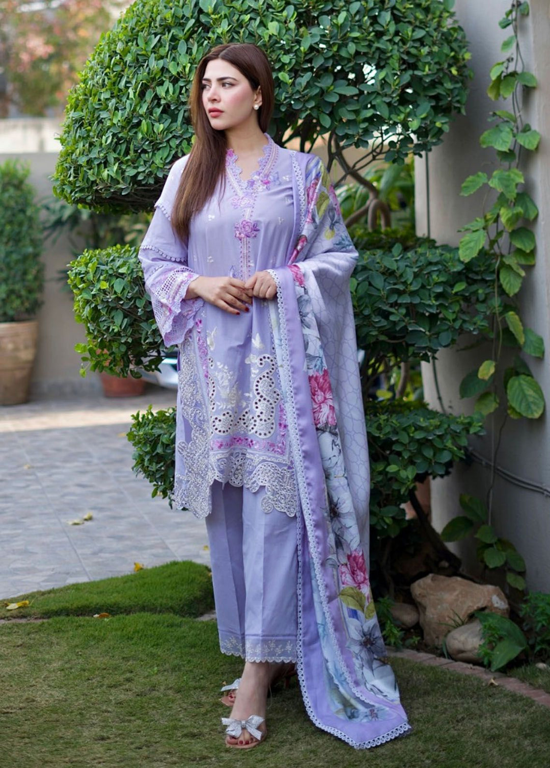 Sable Vogue Embroidered Lawn Suit Unstitched 3 Piece SV24LL SL-10-24 Aster - Luxury Summer Collection