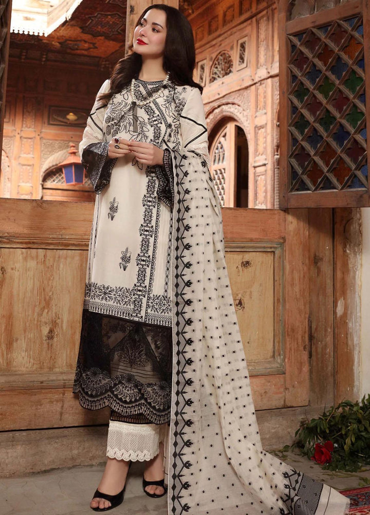 Sable Vogue Embroidered Lawn Suits Unstitched 3 Piece SV22LL SL-01 CYRA - Luxury Collection