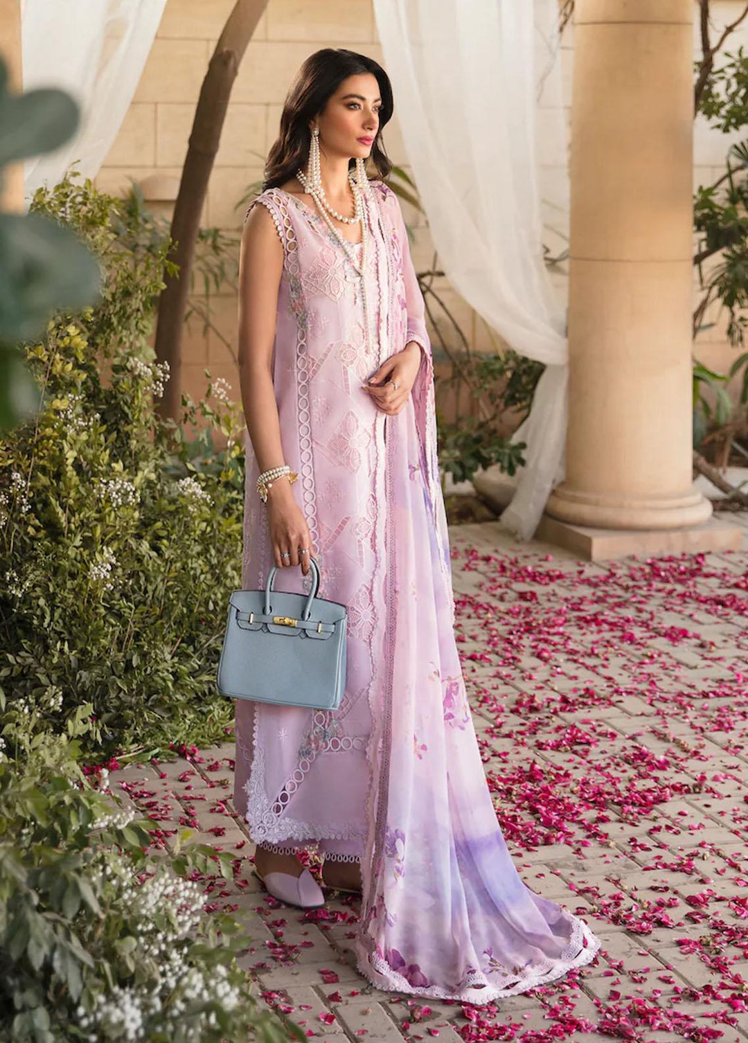 Sable Vogue Embroidered Lawn Suits Unstitched 4 Piece SV23L SL-04-23-V1 IRIS - Luxury Collection