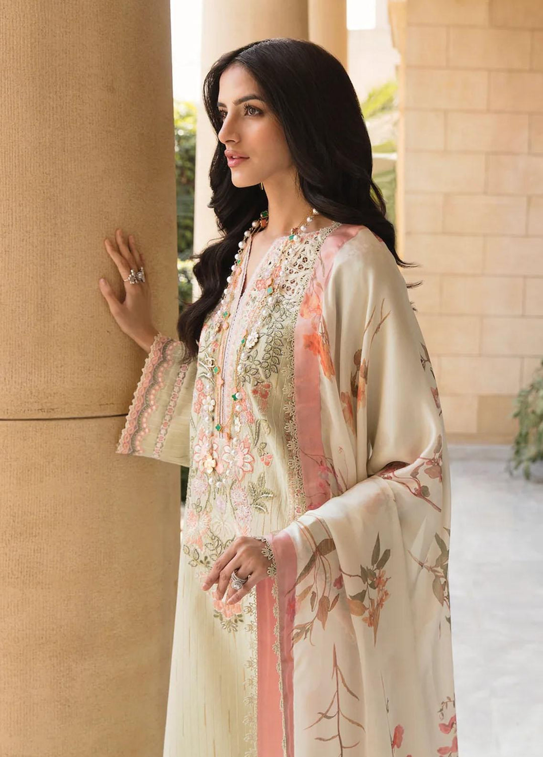 Sable Vogue Embroidered Lawn Suits Unstitched 3 Piece SV23L SL-09-23-V1 JADE - Luxury Collection